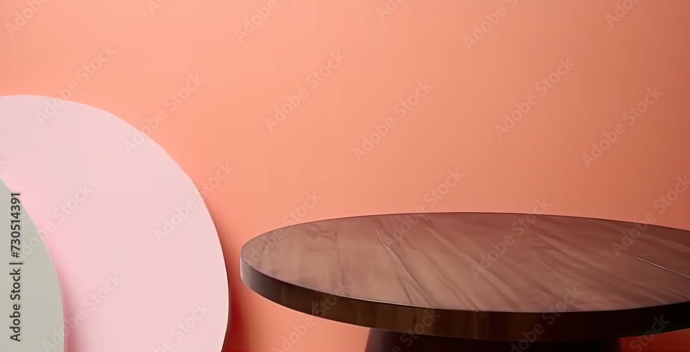 Poster cosmetic brown background minimal and premium podium display for product presentation branding and p