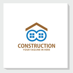 building logo concept design vector, construction logo design inspiration