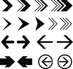Arrows set black icons. Arrow icon. Arrow vector collection.