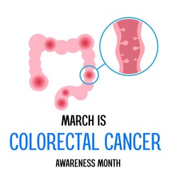 Colorectal cancer awareness month .illustration on the theme of national Colorectal Cancer awareness month of March.