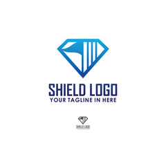 Fototapeta premium shield logo design concept, security logo inspiration