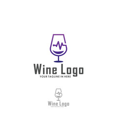 wine simple logo design vector, bar and club logo inspiration