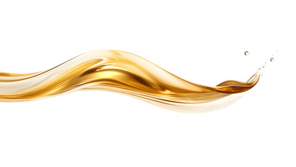 dynamic wave of Golden oil flowing gracefully isolated