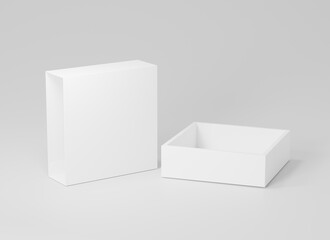 blank white product packaging paper cardboard box. 3d Render Illustration.