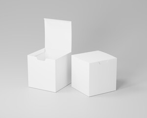 blank white product packaging paper cardboard box. 3d Render Illustration.