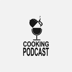 chef podcast logo design inspirations, chef education logo design vector
