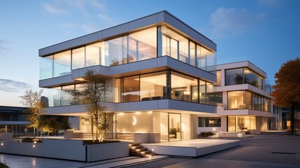 Obraz premium Futuristic Urban Architecture: Innovative Design and Sustainable Living