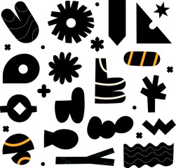 Flat design colorful retro geometric shape illustration