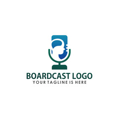 broadcast logo design vector, technology logo inspiration