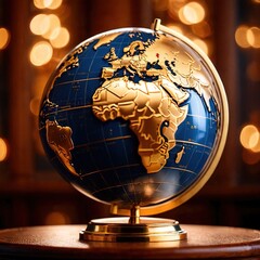 Globe made of gold, showing luxury premium international experience