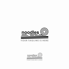elegant noodles logo design vector, Asian food logo design inspiration
