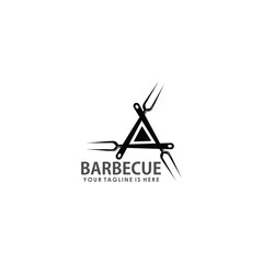 barbecue logo brand identity, food logo design vector