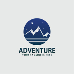 mountain and forest logo concept, adventure vintage logo inspiration