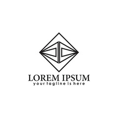 triangle vintage logo design concept, business logo design vector