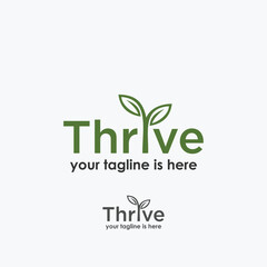 thrive logo design vector, nature logo concept