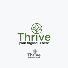 thrive logo design vector, nature logo concept