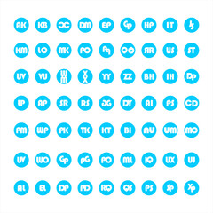 vector design collection of letter icons, symbols, app logos, social media
