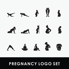 pregnan logo set design vector, medical logo inspiration