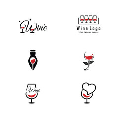 wine logo design vector, drinks logo inspiration