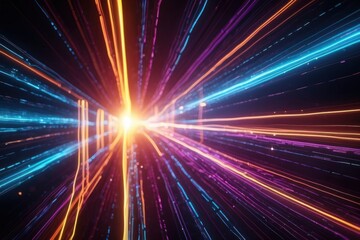 Fototapeta premium laser glowing neon lines background