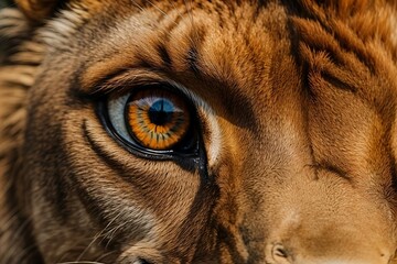 A close up lion eye 