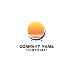 sunset logo design vector, travel logo inspiration