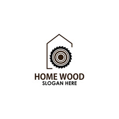 home and wood logo design concept, industry home logo inspiration