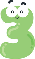 Cute Character Number Cartoon Illustration
