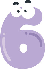 Naklejka premium Cute Character Number Cartoon Illustration
