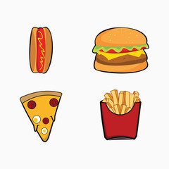 fast food design set, food design vector inspiration