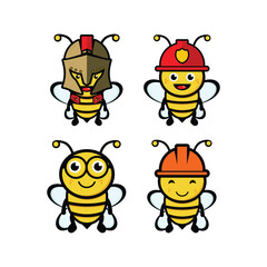 cute bee design vector, animal design inspiration