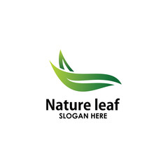 leaf and alphabet log design vector, nature logo inspiration
