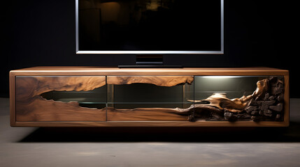 Wooden cabinets tv stand drawer concept