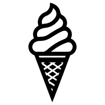 recommend clip art: minimal Vanilla ice cream vector icon, sign, symbol, flat illustration, black color silhouette