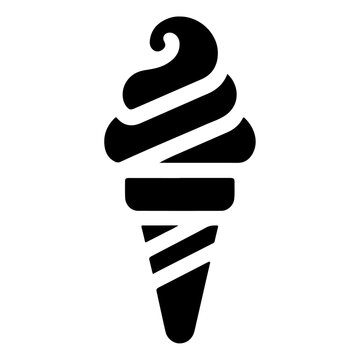 minimal Vanilla ice cream vector icon, sign, symbol, flat illustration, black color silhouette
