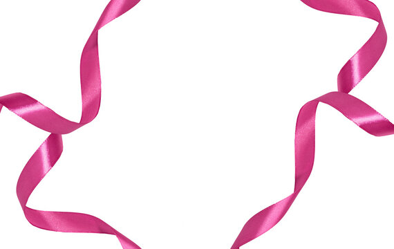 pink color ribbon on transparent and white background, elements PNG image.