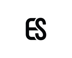 ES logo design vector template
