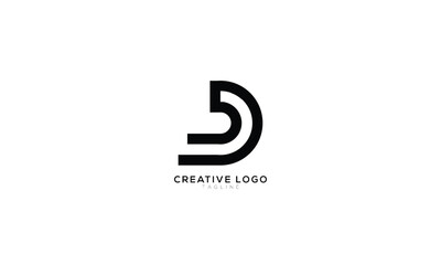 Fototapeta premium BD DB Abstract initial monogram letter alphabet logo design