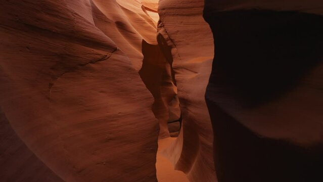 Lower Antelope Canyon in Arizona. Smooth sandstone walls beautiful rock formations.