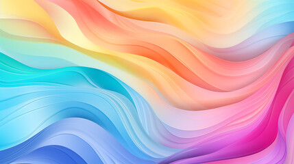 Obraz premium Abstract wave rainbow color. Vivid bannner with space for text. Eye-catching background for social media and printing design. 16:9