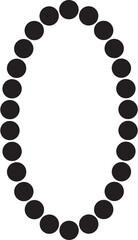 Oval frame dots black. Design element