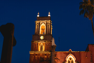 Close up of Parish of San Miguel de Allende , neo-Gothic architectural style, Mexico