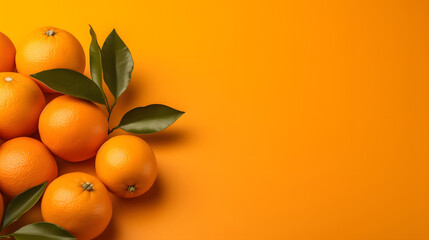top view of orange fruits on isolated background
