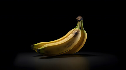 fresh banana on isolated dark background