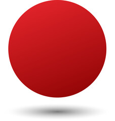 Red paper circle and shadow. Element for design