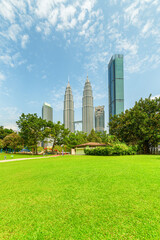 Awesome view of the KLCC Park and Petronas Twin Towers - 730541779