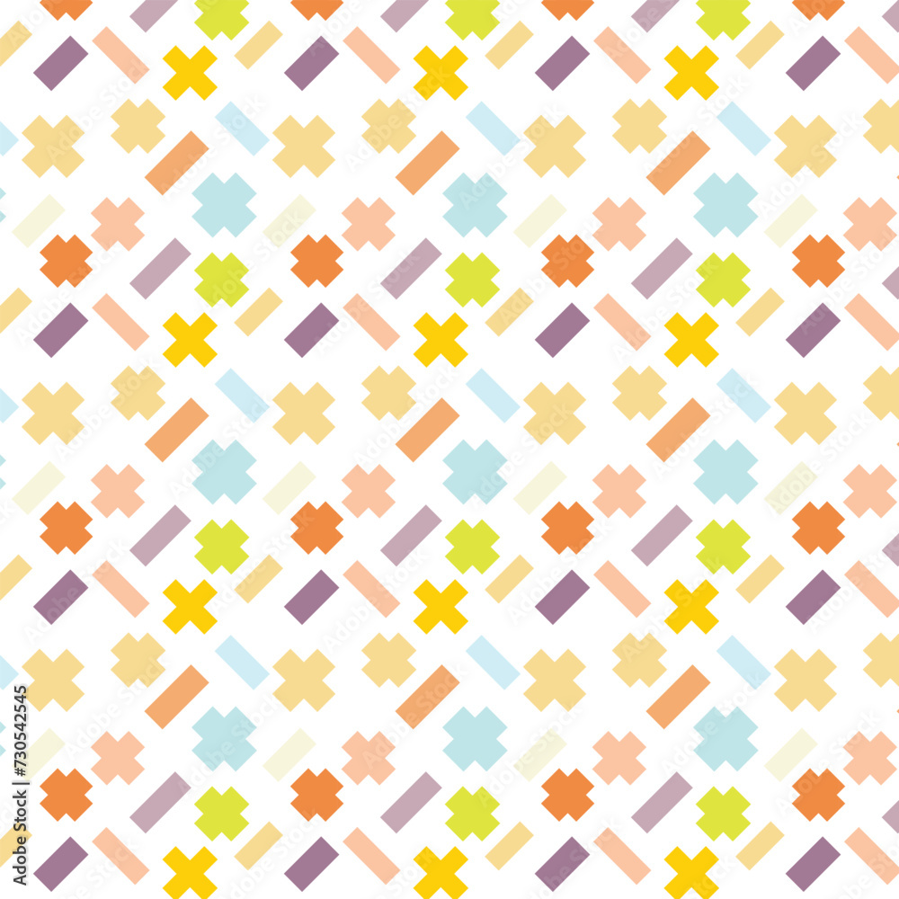 Aufkleber abstract seamless repeatable plus minus colored pattern.