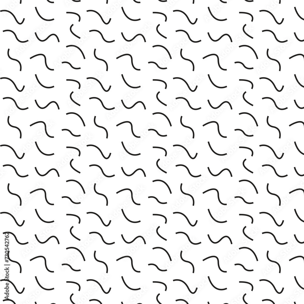 Poster abstract hand drawn seamless repeatable black dash line pattern.