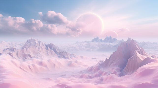 Mountain landscape with sky  