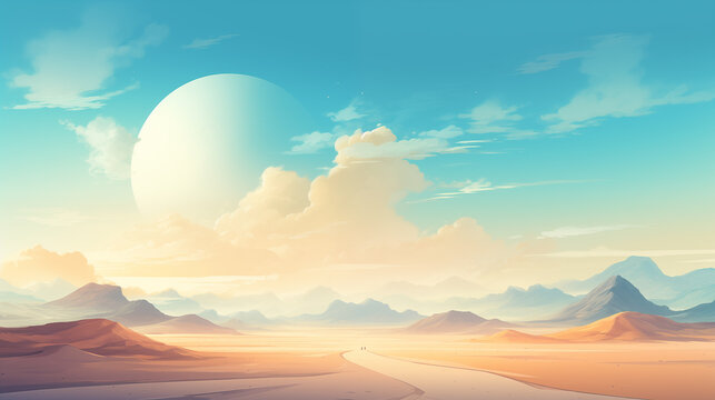 Mountain landscape with sky  